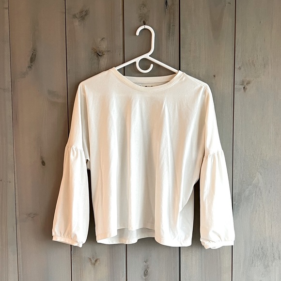 Madewell Crepe Drop-Shoulder Bubble Sleeve Tee - Picture 1 of 2